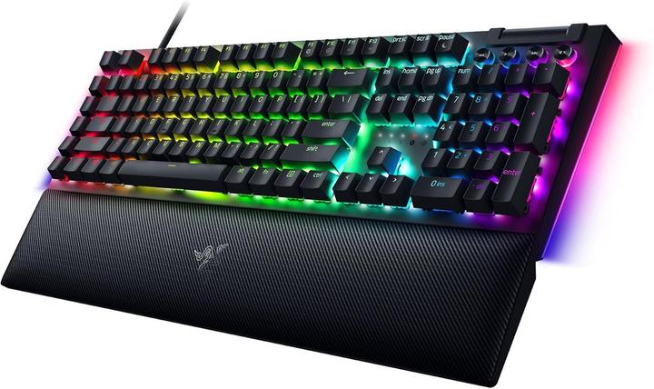 Actual product image Razer BlackWidow V4 Mechanical Gaming Keyboard, Yellow Switch, US Layout, Wired, Black (USA, Cable)