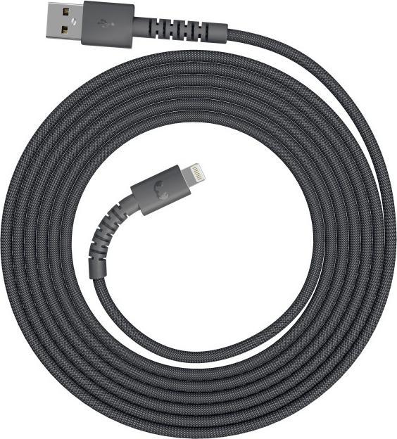 Actual product image Fresh'N Rebel Fresh 'n Rebel USB-A zu Lightning silicone geflochtenes Kabel "FlexWave" 2m, Storm Grey (2 m, 30 W)