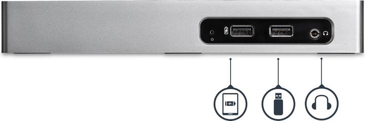 Productafbeelding StarTech USB 3.0 Dual Monitor Docking Station - USB naar HDMI - USB naar VGA of DVI - USB 3.0 Dock - Poort (Docking Port)