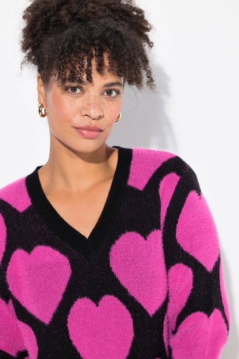 Produktbild Miamoda Pullover, weicher Feinstrick, Herzmuster (56)