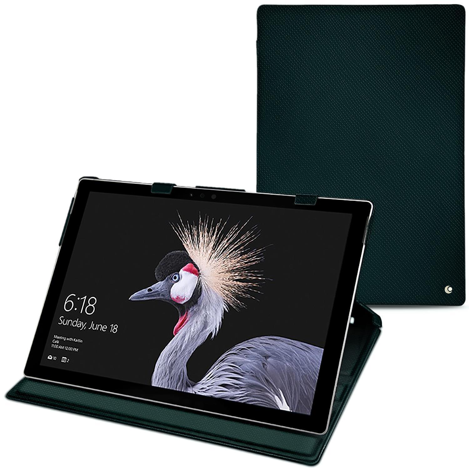 Noreve Lederschutzhülle vertikal (Surface Pro (2017)), Tablet Hülle, Grün