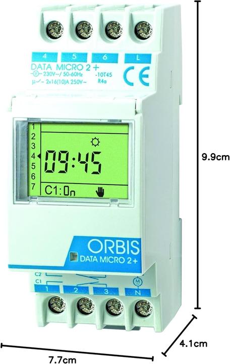 Actual product image Orbis DIN rail timer DATA MICRO 2 + 230 V