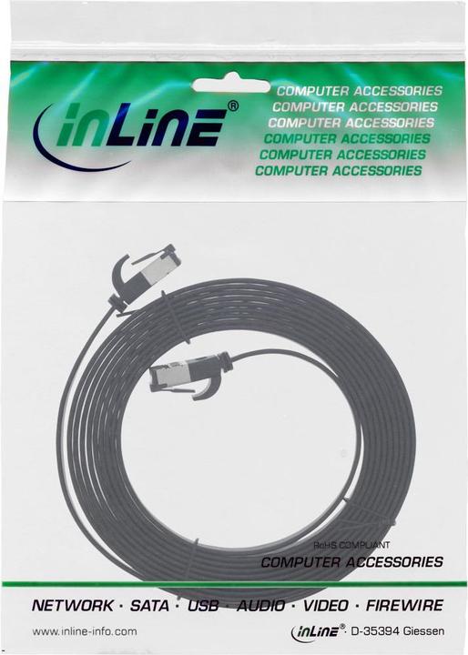 Actual product image InLine Patch cable flat (U/FTP, CAT6a, 0.30 m)