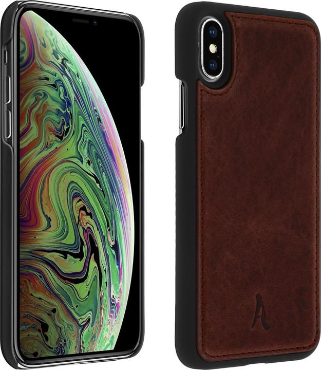 Produktbild Akashi Schutzhülle aus Echtleder stoss- kratzfest für Apple iPhone X / XS – Braun (Apple iPhone XS)