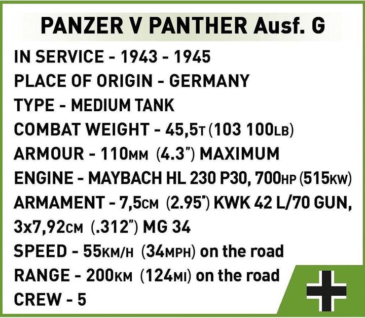Produktbild Cobi Historische Sammlung Panzer V PANTHER Ausf. G
