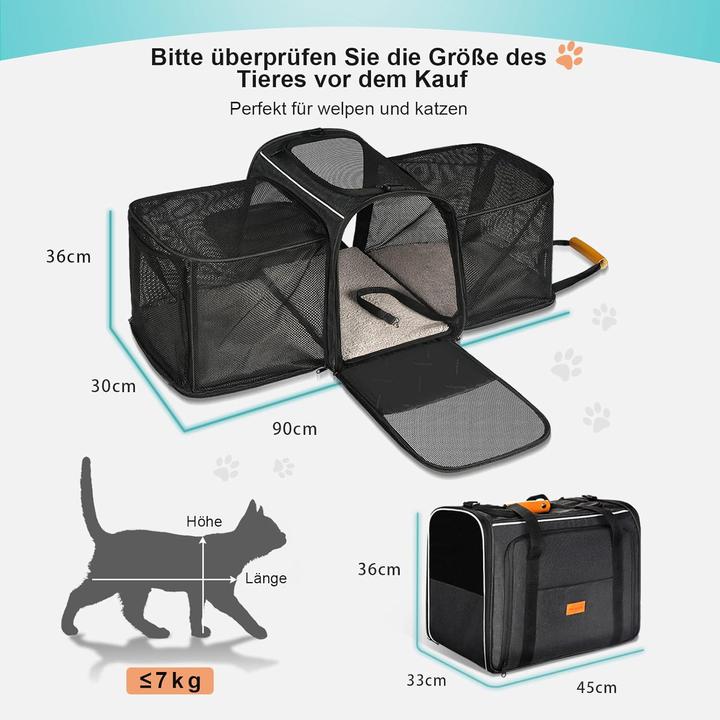 Immagine prodotto Morpilot Transportbox (Gatto, Cane, Riflettori, Pieghevole, Traspirante, Lavabile)