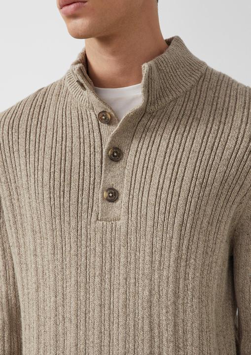 Produktbild s.Oliver Strickpullover Melierter Strick-Troyer mit Rippstruktur (M)
