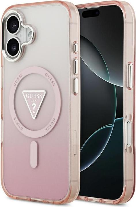 Immagine prodotto Guess Case Magsafe IML Gradient Case With Print Triangle Logo & Silver Metal Camera Buttons For iPho (Apple iPhone 17)