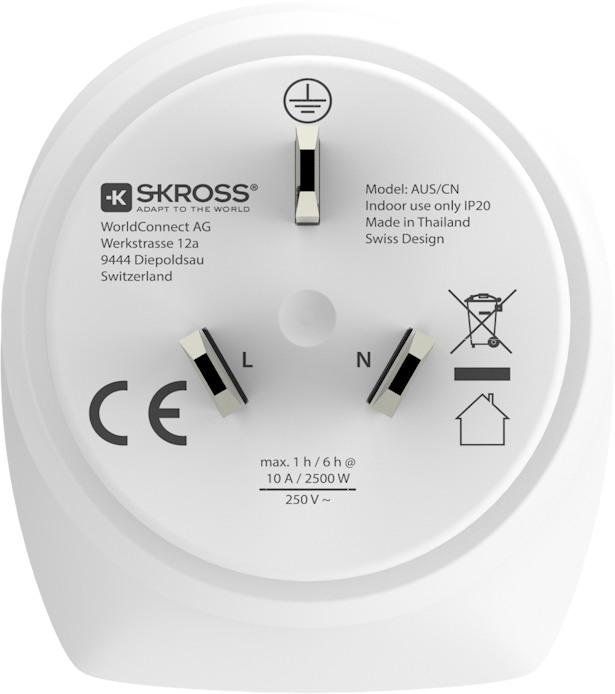 Actual product image Skross World to Australia/China