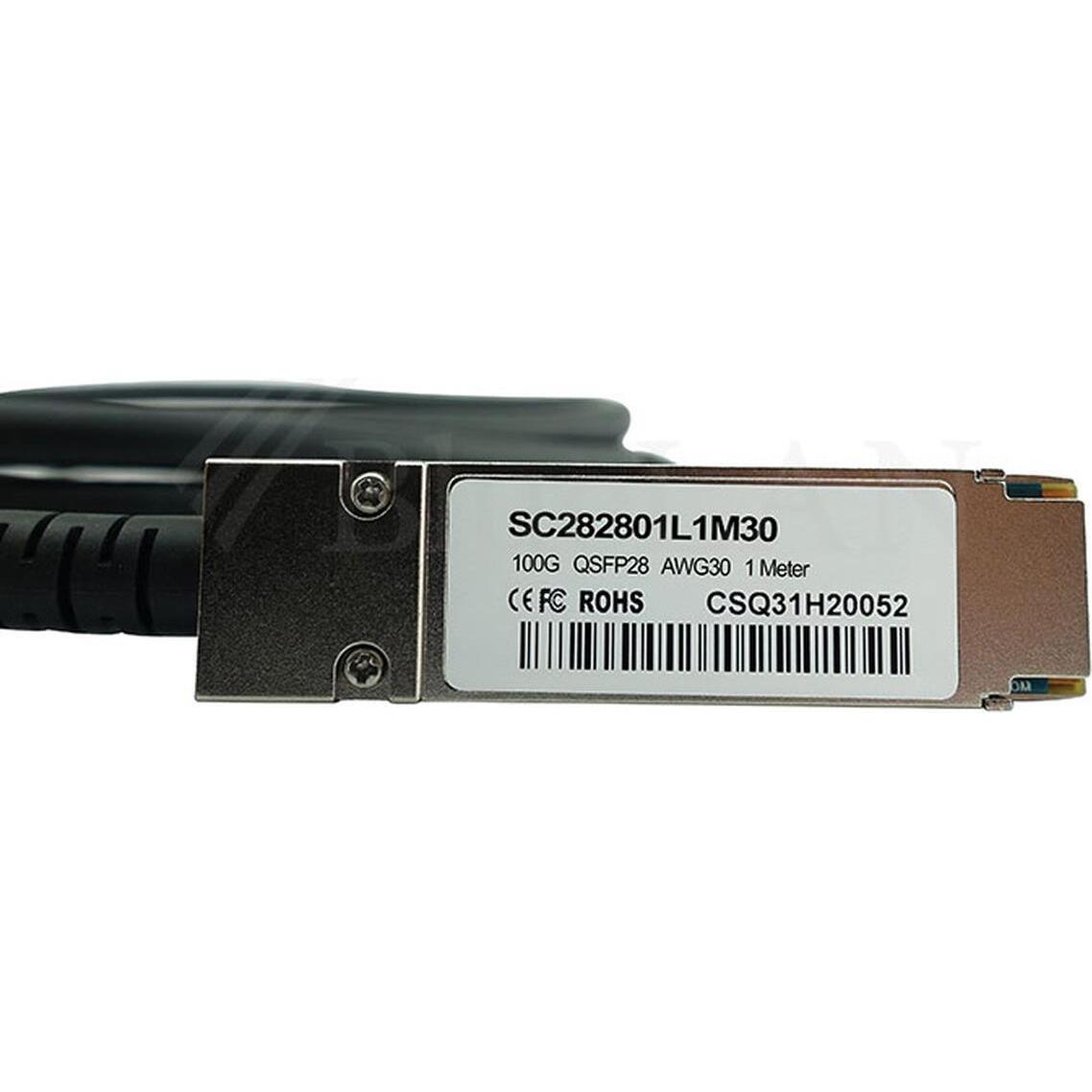 Thumbnail - CBO Brocade 100G-Q28-Q28-C-0301 kompatibles BlueLAN DAC QSFP28 SC282801L3M26, Transceiver, Schwarz