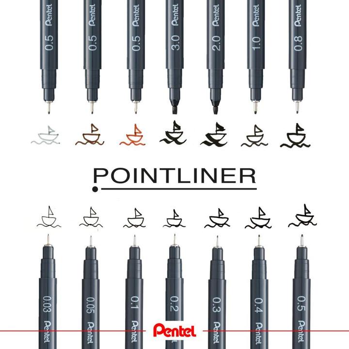 Image du produit Pentel Fineliner Pigment (Noir, 1x)