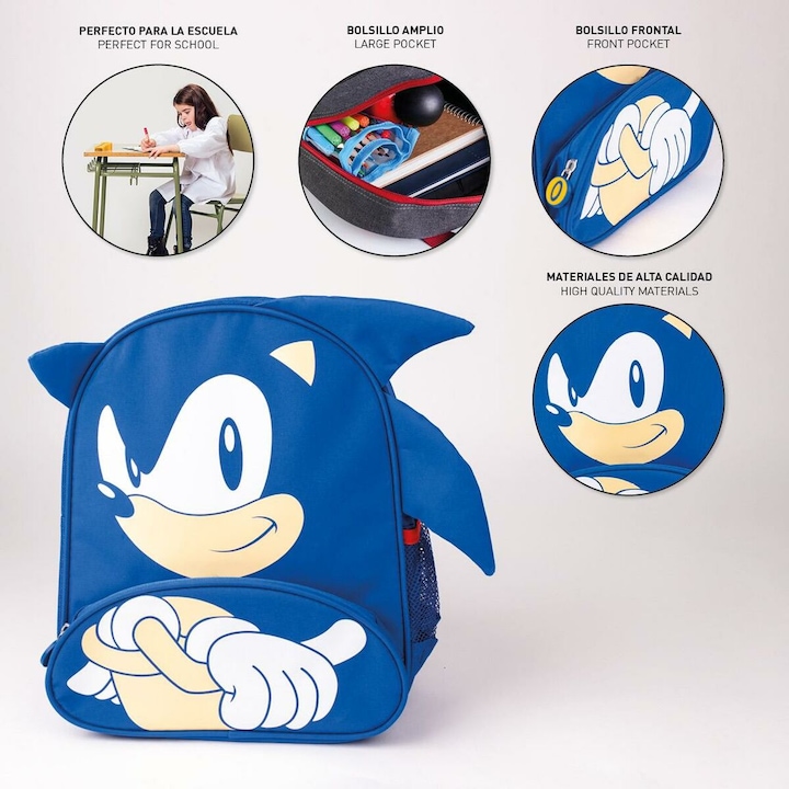 Actual product image Jakks Pacific Sonic - children's backpack school, blue