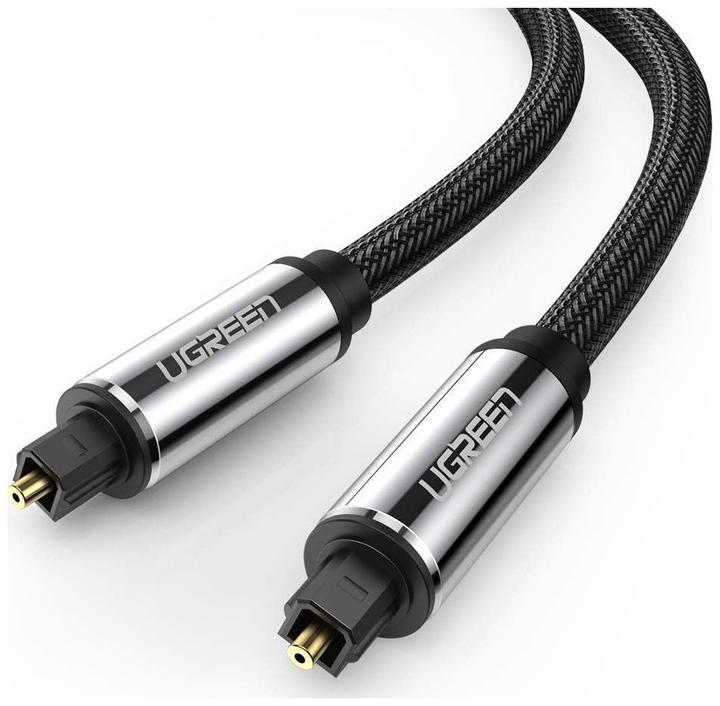 Productafbeelding Ugreen AV108 Toslink audio optische kabel, gevlochten aluminium, 2m (zilver) (2 m, TOSLINK)