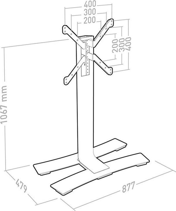 Image du produit Erard WILL 1050 L support TV mobile 30-65 pouces, noir (30 kg, 30" - 65")