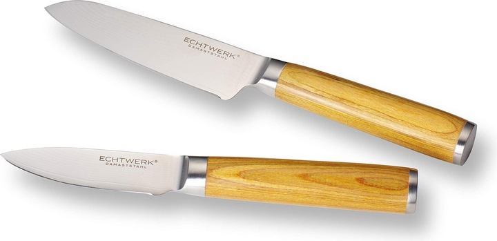 Produktbild Echtwerk 2-teiliges Damaszener Messer Set Heller Griff (13 cm)