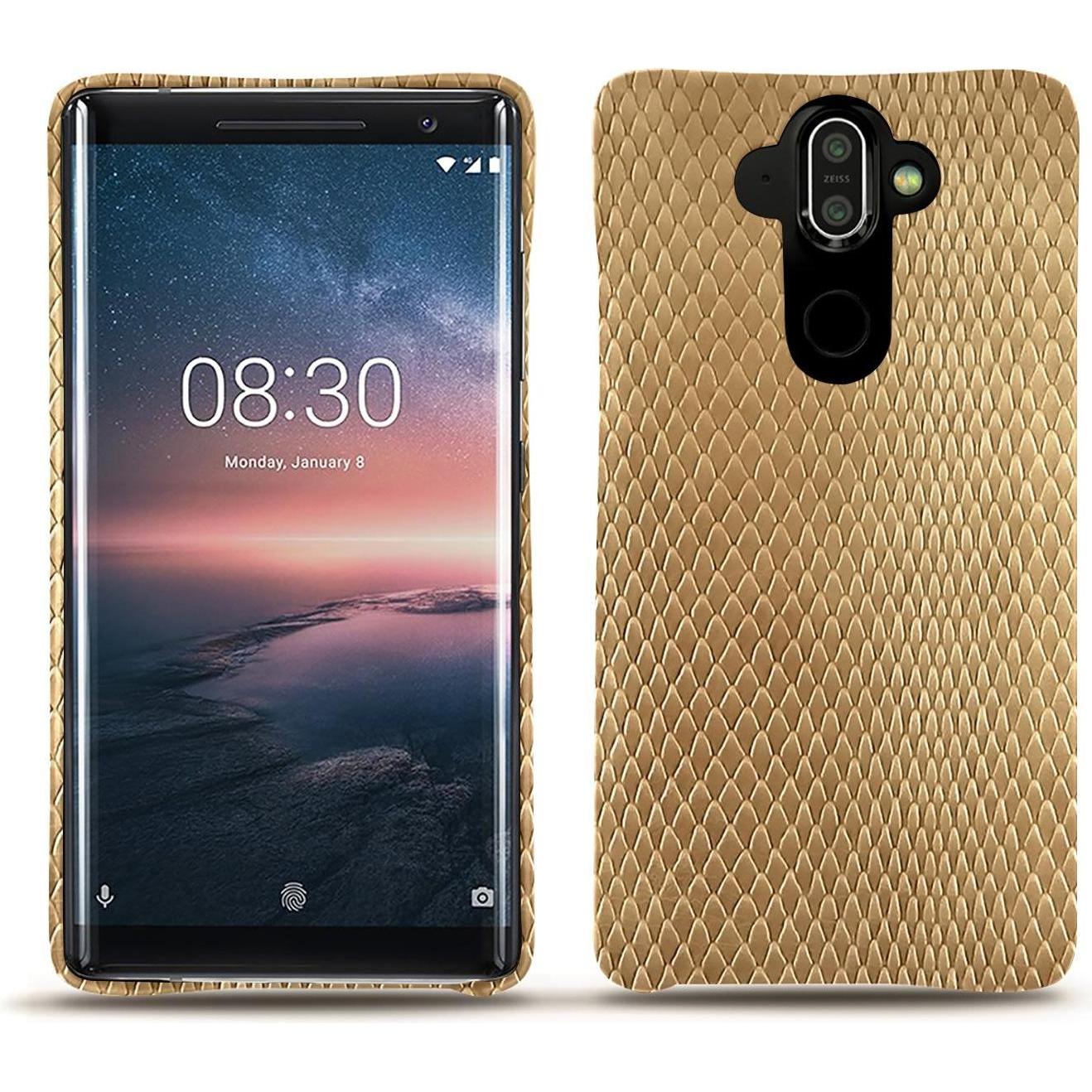 Noreve Lederschutzhülle (Nokia 8 Sirocco), Smartphone Hülle, Beige