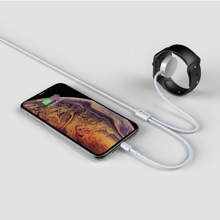 Actual product image Devia Smart 2in1 Lightning + Apple Watch wireless charger