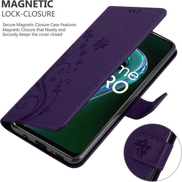 Produktbild Cadorabo Flower Book Hülle für Realme 9 5G / 9 PRO / V25 / Q5 / OnePlus Nord CE 2 LITE 5G (Realme 9 Pro+, Vivo V25, OnePlus Nord CE 2 Lite 5G)