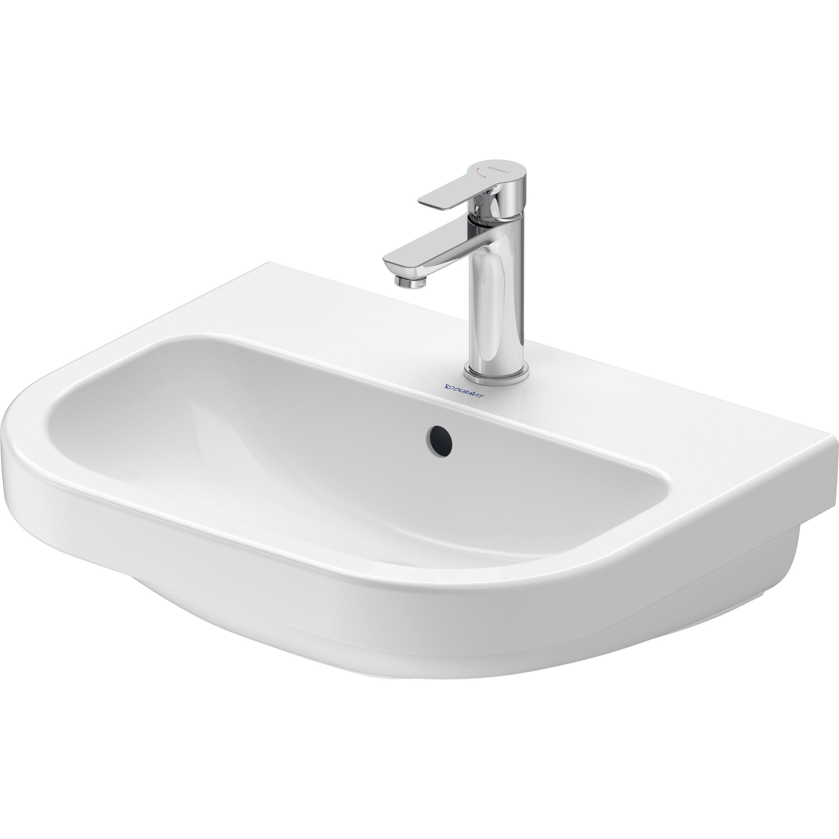 Duravit, Waschbecken, D-Code Waschtisch, mit Hahnloch, mit Überlauf, 550x430x165mm, Weiss Hochglanz (430 mm, 550 mm)