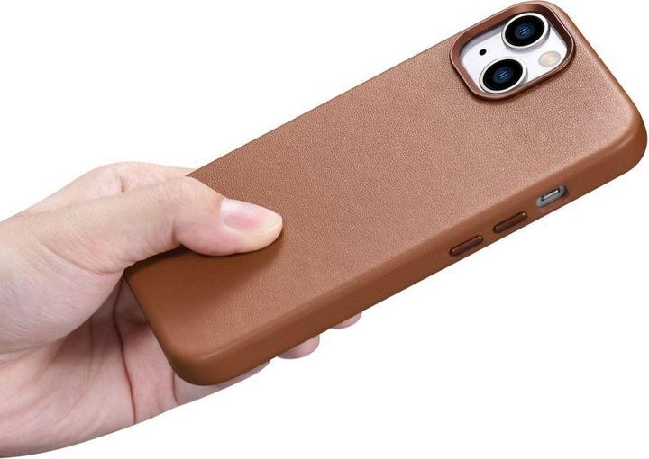 Image du produit iCarer Étui en cuir pour iPhone 14 Marron (WMI14220705-BN) (Compatible MagSafe) (Apple iPhone 14)