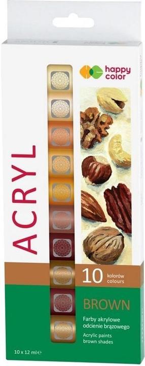 Immagine prodotto GDD Acrylfarben 12 ml 10 Farben braun HAPPY COLOR (120 ml)
