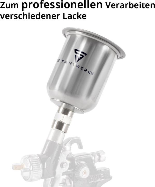 Produktbild Stahlwerk Alu Fliessbecher 125 ml Farbbecher für Lackierpistole