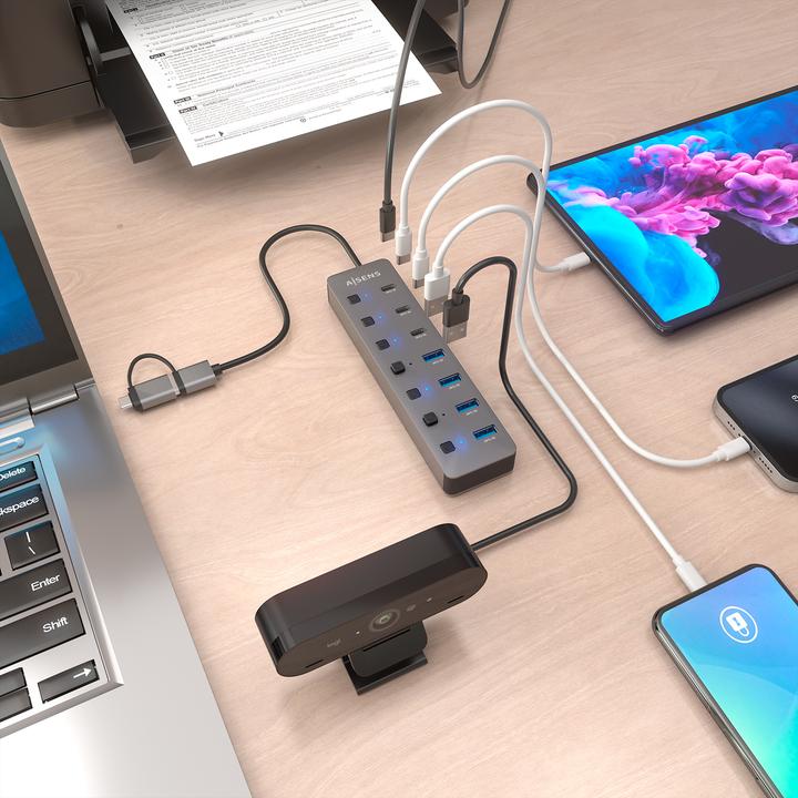 Produktbild Aisens ASUC-8P043-GR (USB-C, 8 Ports)