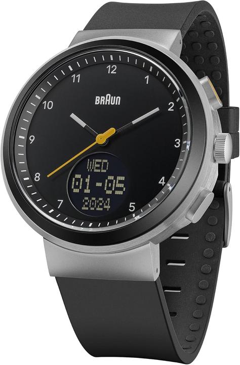 Produktbild Braun Analoge Uhr mit digitaler Anzeige, Kalender und Schrittzähler (Analoguhr, 45 mm)