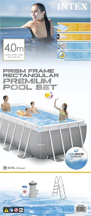 Image du produit Intex Piscine à cadre prismatique (400 x 200 x 122 cm)