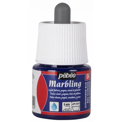 Pebeo, Künstlerfarbe + Bastelfarbe, Marbling Marmorirtfarben (Ultramarin, 45 ml)