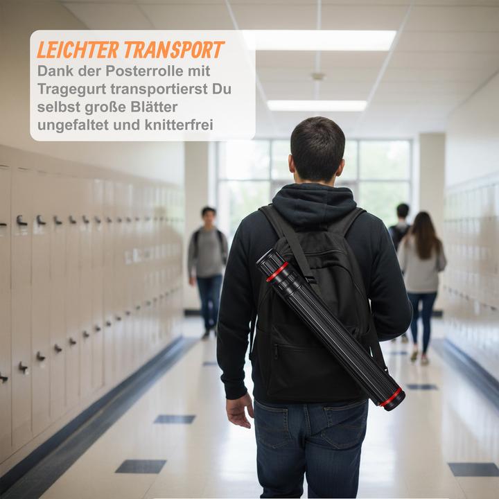 Produktbild Relaxdays GmbH Posterrolle ausziehbar rot/schwarz