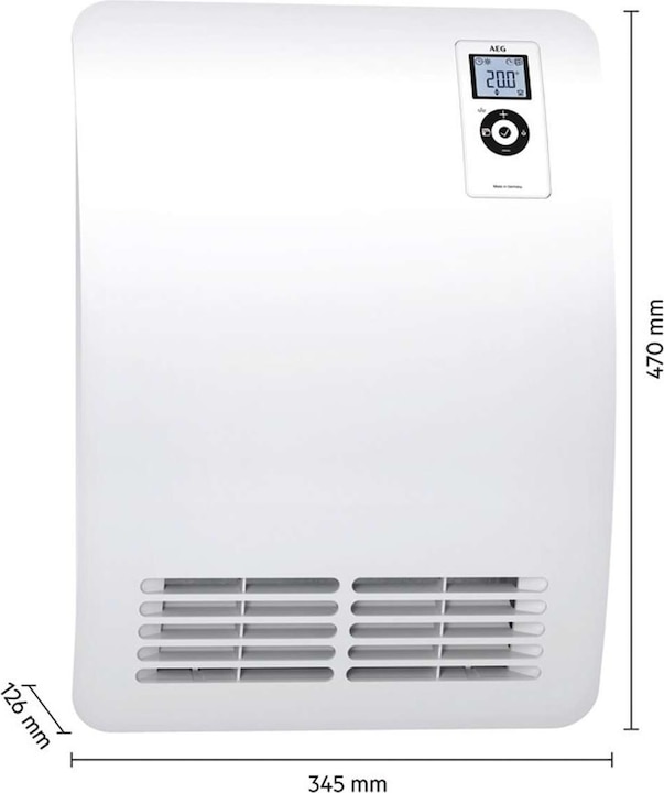 Image du produit AEG Haustechnik Aérotherme VH Comfort, 2kW pour env. 25 m², certifié VDE, écran LCD, minuterie, mode silencieux (2000 W)