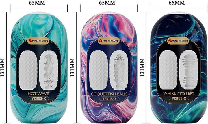 Actual product image Pretty Love - Venus X 15 Mã„Nnliche Masturbatoren Aus Silikon, Weiss