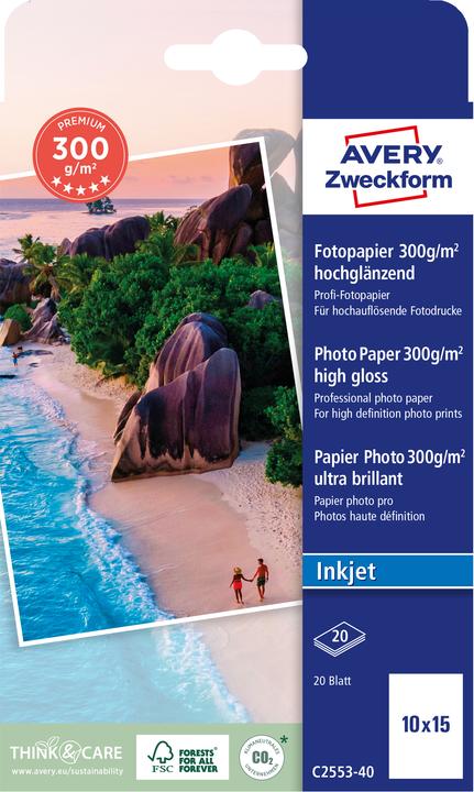 Actual product image Avery Premium Inkjet Photo Paper (300 g/m², A6, 40 pcs.)