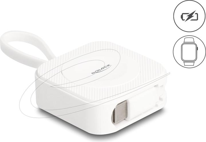 Actual product image Delock USB Type-C charging pad for Apple Watch white magnetic