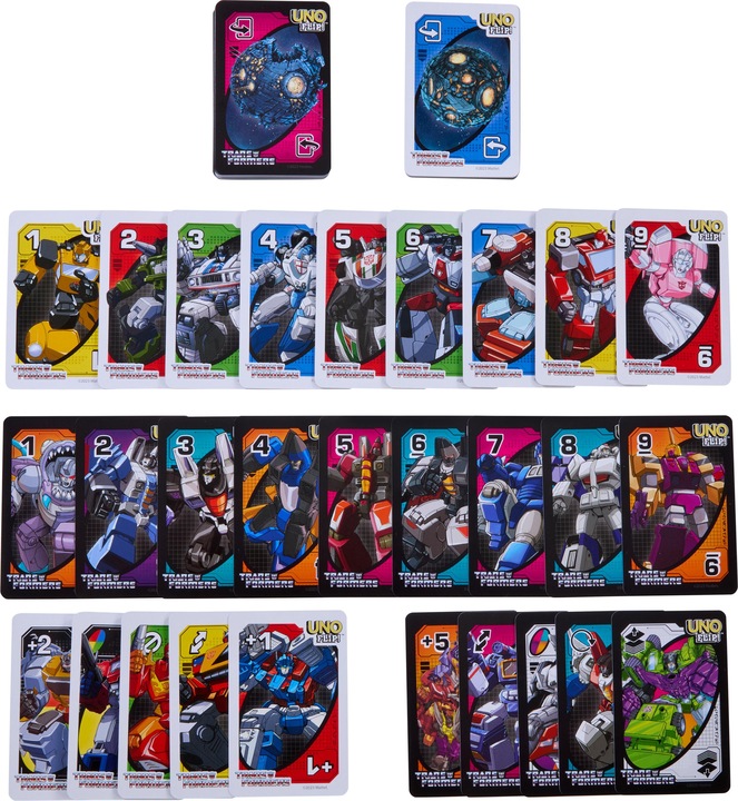 Actual product image Mattel Games Uno Flip Transformers (German)