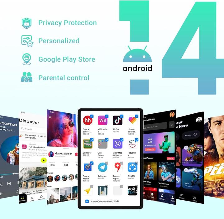 Produktbild Doogee Android 14 Tablet mit 4K-Display, Helio G99, 20 GB RAM, 512 GB Speicher, 10800 mAh Akku (4G, 12.40", 512 GB)