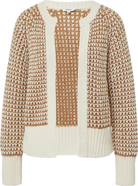 Produktbild s.Oliver Strickjacke Gemusterte Strickjacke mit Raglanärmeln im Relaxed Fit (48)