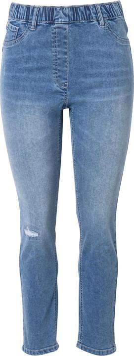 Actual product image Ulla Popken Lightly Distressed Elastic Waist Jeans (50)