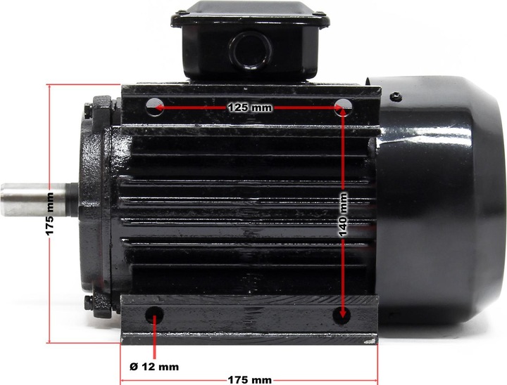 Actual product image Wiltec Professional Three-Phase Copper Electric Motor Double-Pole 400V 2.2kW with Copper Wire Coil