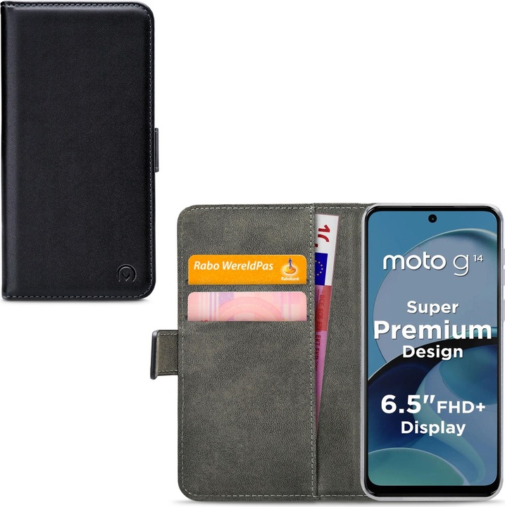 Image du produit Mobilize Housse de livre en cuir noir Motorola Moto G14 (Motorola Moto G14)