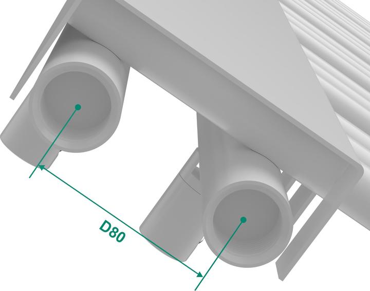 Image du produit Neu.Haus Radiateur sèche-serviettes avec kit de connexion Kviteseid 120x50cm blanc (470 W)