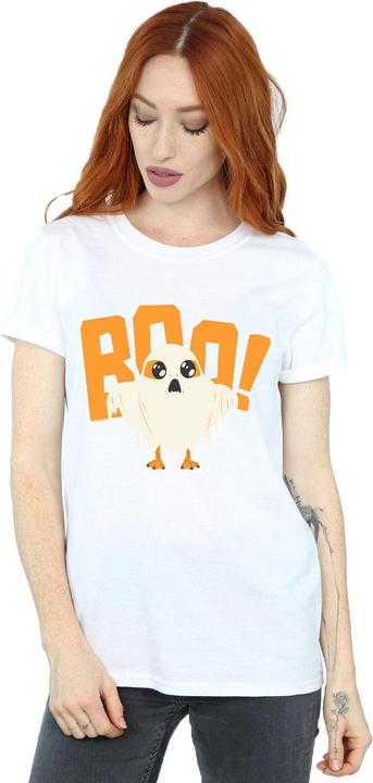 Actual product image Star Wars Womens/Ladies The Last Jedi Halloween Ghost Porg Cotton Boyfriend T-Shirt (4XL)