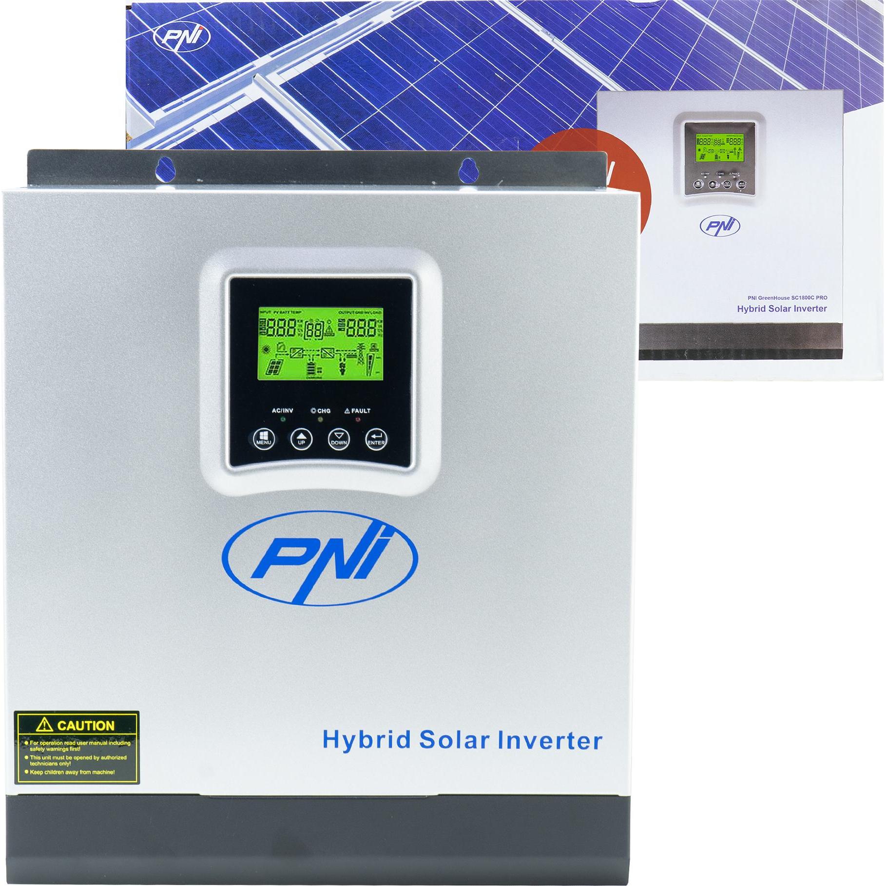 Thumbnail - PNI, Spannungswandler, Solarwechselrichter GreenHouse SC1800C PRO 3KW 13A 3000VA, 24V, MPPT 60A, Off Grid Pure Sine Hyb