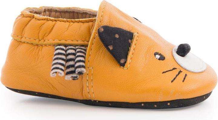 Image du produit Moulin Roty Chaussons en cuir chat jaune 0/6 mois, Les Moustaches (16, 17)
