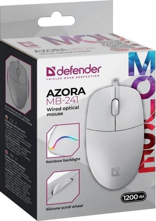 Productafbeelding Defender KABELGEBUNDENE MAUS AZORA MB-24 1200 DPI WEISS (Bedraad)