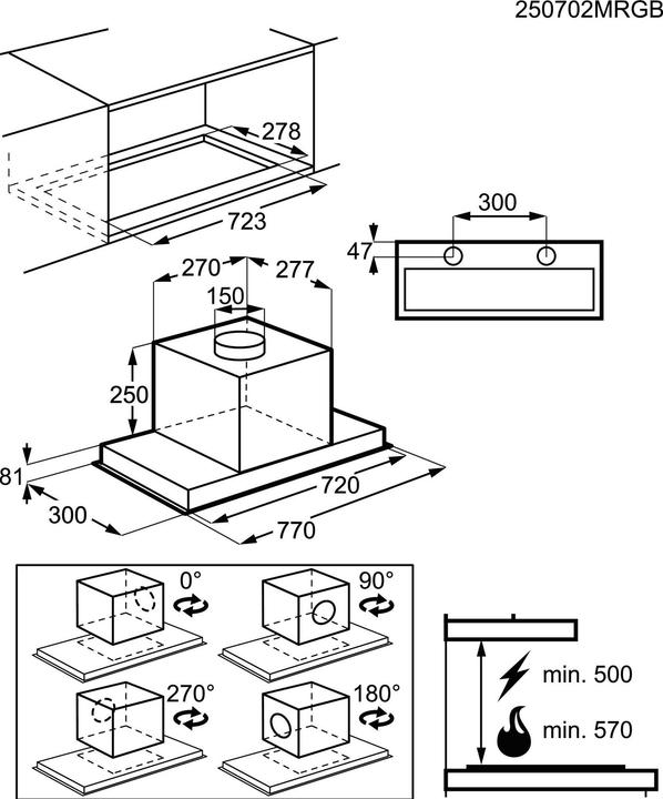 Image du produit AEG DGE5861HM Elément ventilé, Hob²Hood, 80 cm, inox ( EEK : A / échelle A+++ à E ), 942022567 (Hotte écran plat)