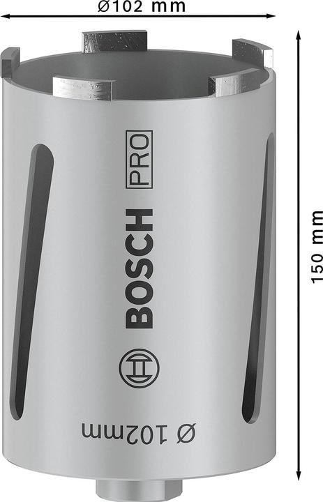 Image du produit Bosch Professional Zubehör PRO Core Cutter dry, 102 x 150 mm, G 1/2 pouce (102 mm)
