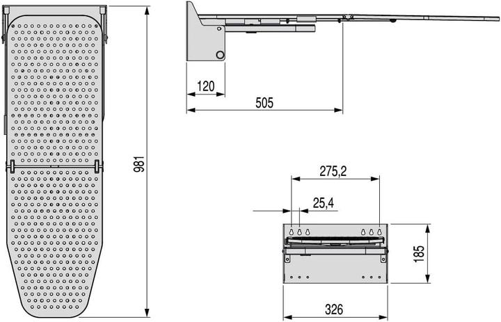 Actual product image Emuca Aufklappbare Wandständerplatte mit 180-Grad-Drehung (98.10 x 31 cm)