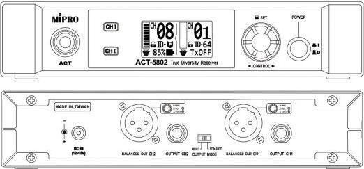 Produktbild Mipro ACT-5802 2-Kanal Empfänger mit Handsender